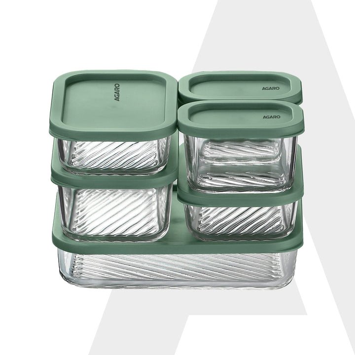 AGARO Elite Glass Containers, Set of 6 — AGARO product photograph