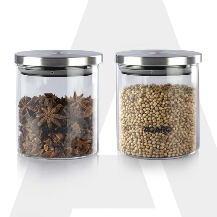 AGARO Elite Glass Jars 600ml, Set of 2 — AGARO product photograph