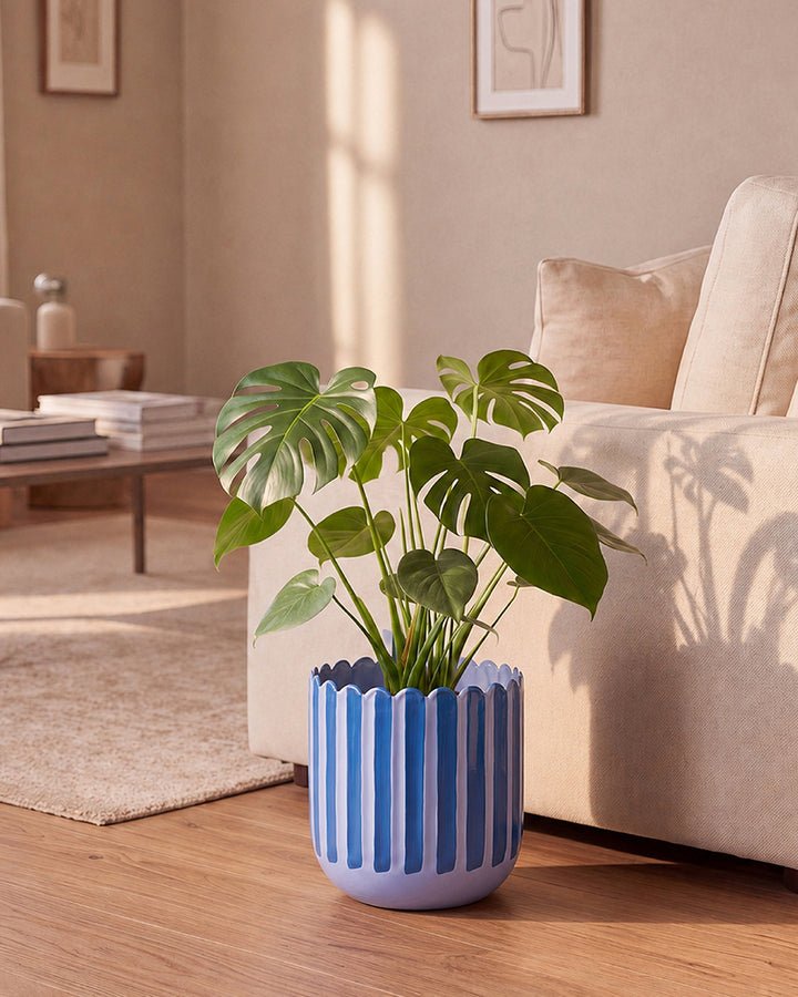 Chumbak Blue Grove Metal Planter Large — Chumbak product photograph
