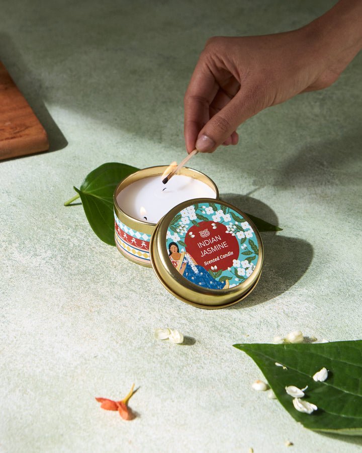 Chumbak Indian Jasmine Candle Tin — Chumbak product photograph