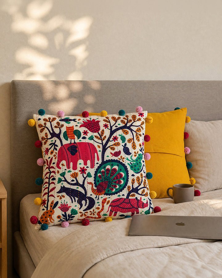 Chumbak Sundarbans 16-inch Gondh Cushion Cover — Chumbak product photograph