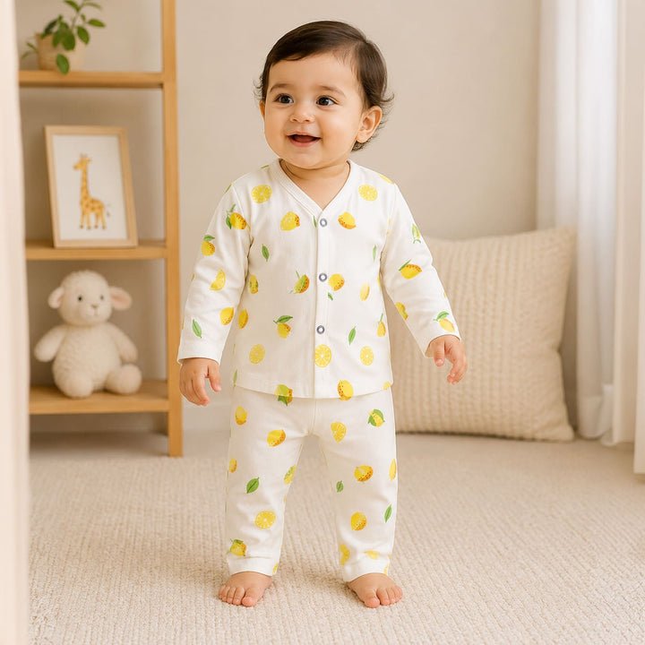 Moms Home Lemon Shirt & Pant Set, 6–12 Months — Moms Home product photograph