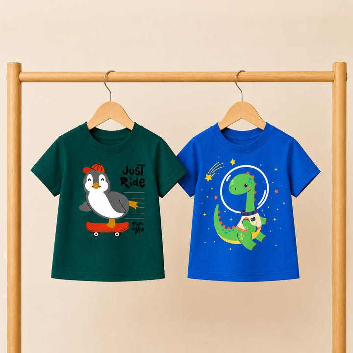 Moms Home Printed Baby T-shirts, Pack of 2, 6–12 Months — Moms Home product photograph