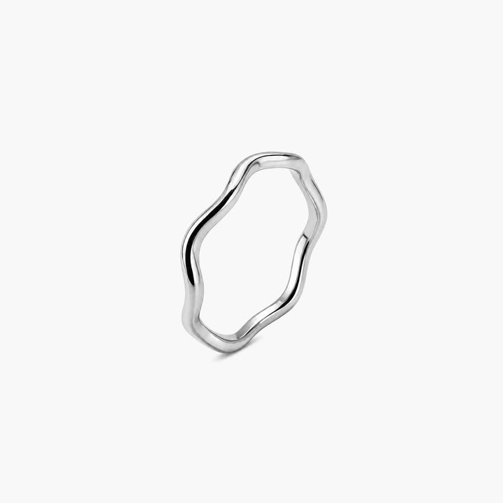 Palmonas Textured Wave Silver Ring, Size 6 — Palmonas product photograph